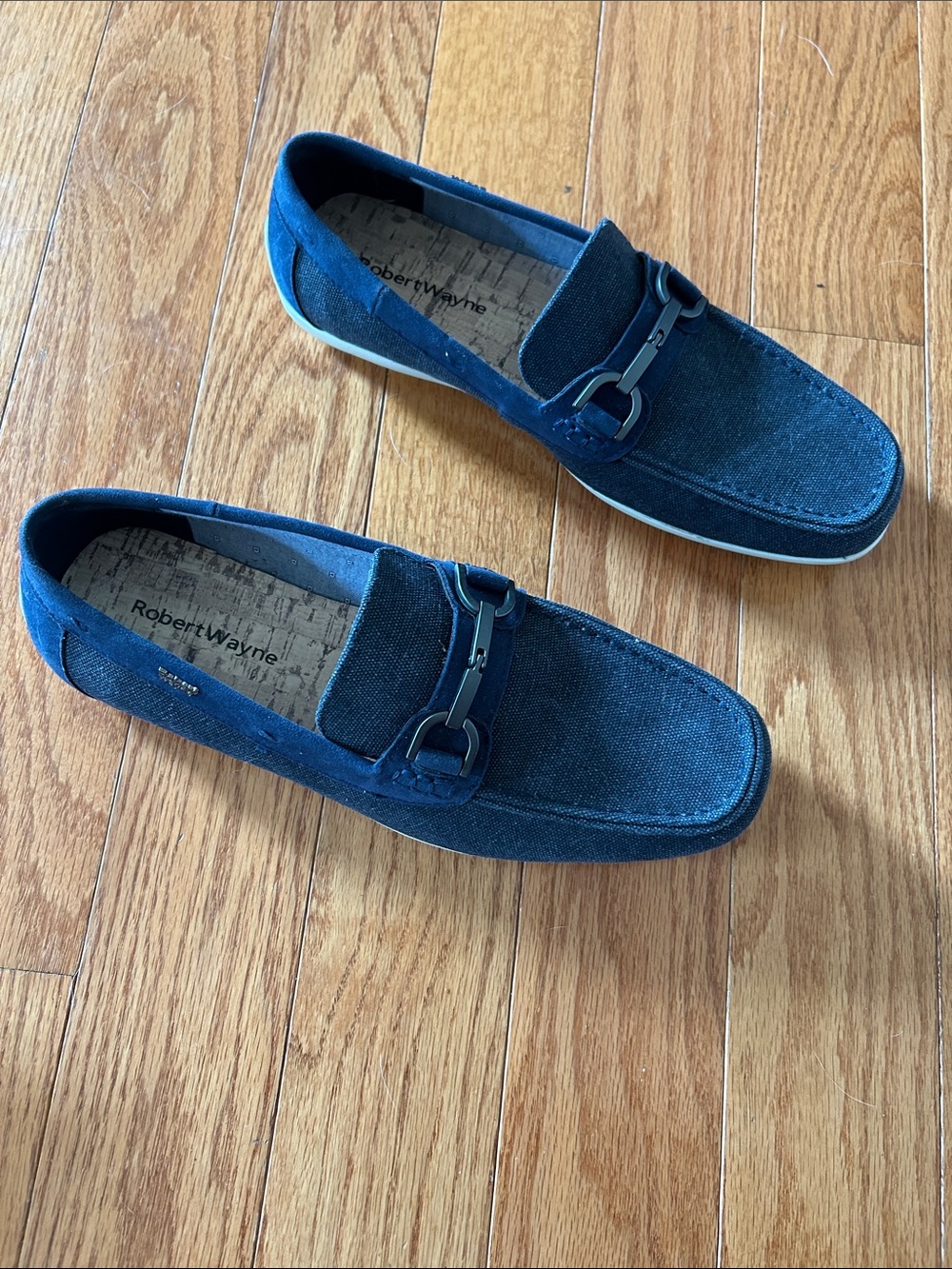 Robert Wayne Men's Blue Suede Bit-Detail Loafers